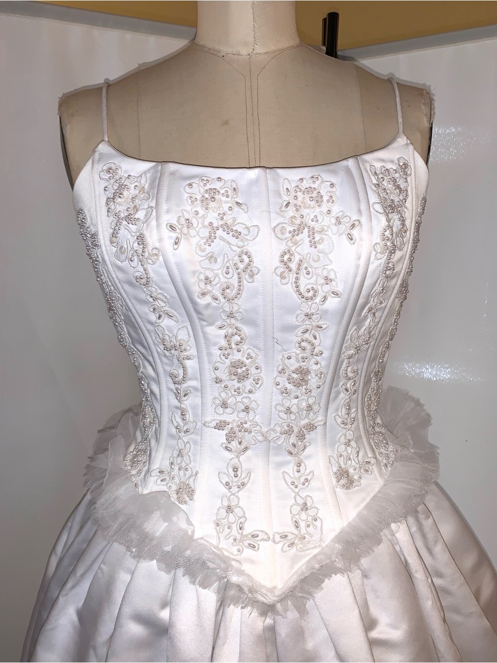 David’s Bridal Oleg Cassini Wedding ballgown style corset top Skirt 4 - Picture 5 of 10